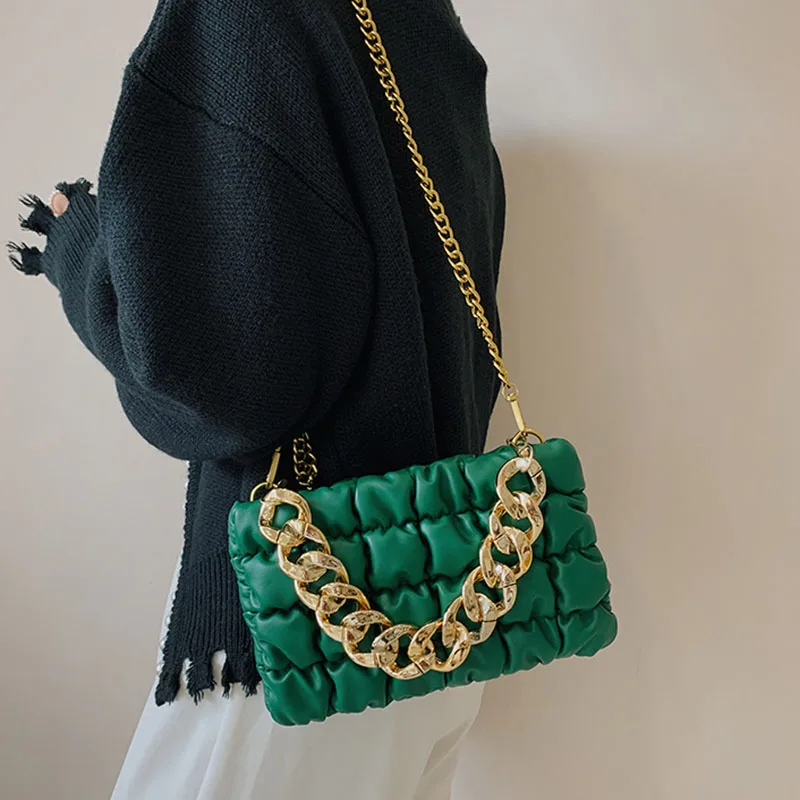 new design fashion thick chain sewing thread leather mini shoulder bag ladies hand bags 2022 purses luxury handbags for women