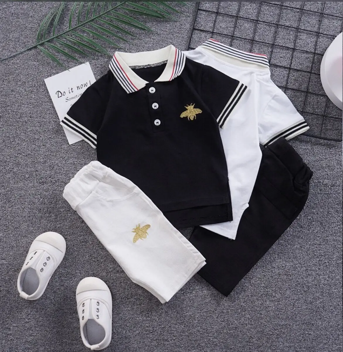 
Best Selling fashion summer children boy baby clothes two piece set casual sport stripe cotton kids wear clothing suit 