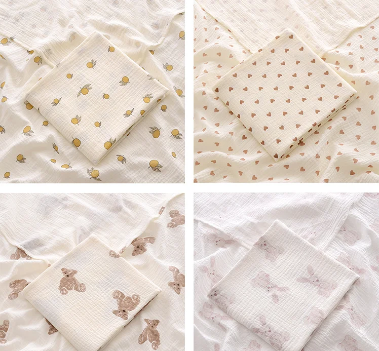 Hot sale low MOQ new design high quality organic cotton  bath towel muslin swaddle baby blanket