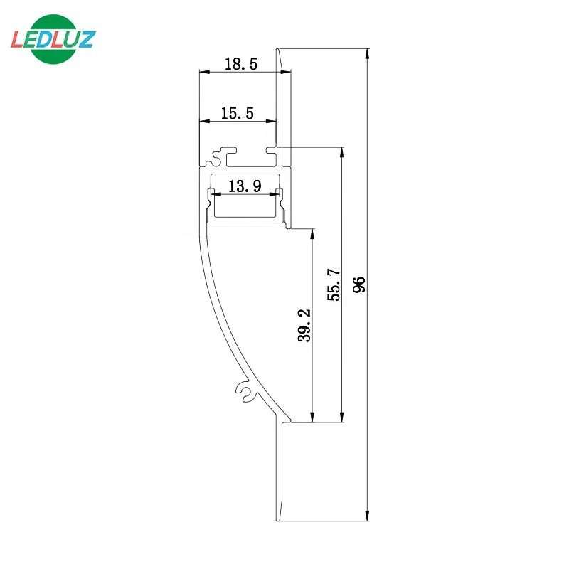 ALP082 Indirect Recessed 5/8' 16mm Drywall White LED Aluminum Profile With PC Opal Diffuser