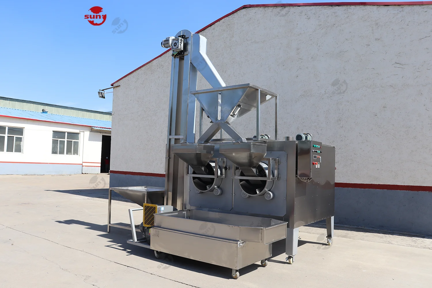 CE peanut batch roaster machine groundnut roasting line soybeans cashew sesame seeds roasting machine