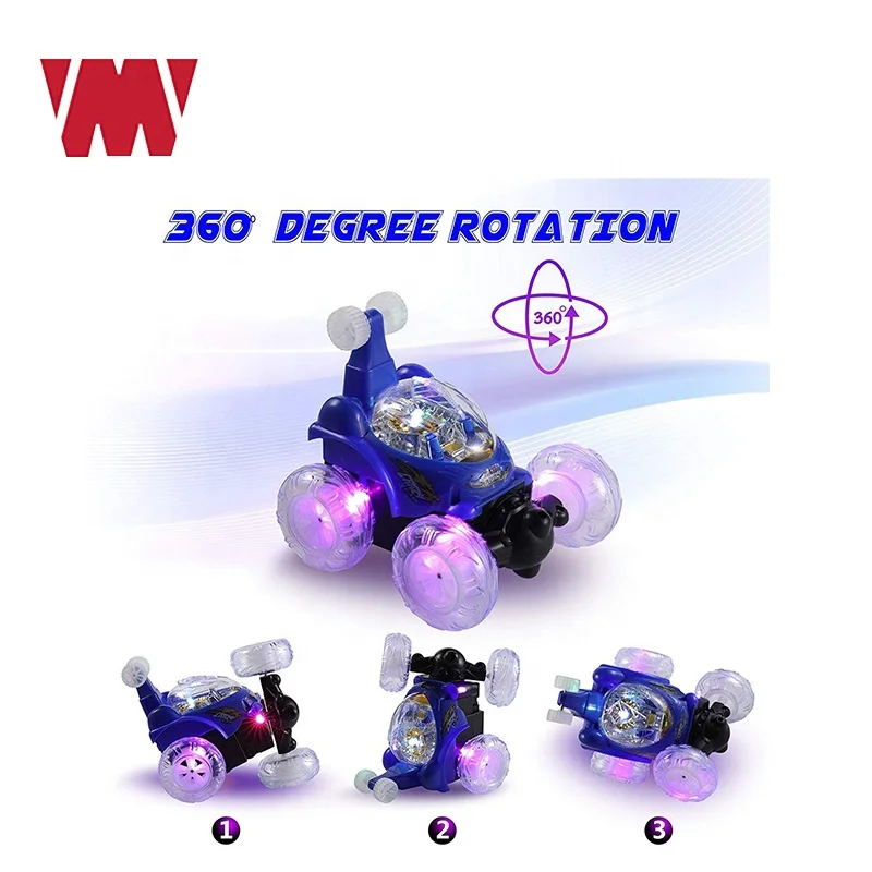 
Amazon hot selling Kids 360 Degree Spinning and Flips stunt toy car remote control car with light and Music kids Christmas Gift 