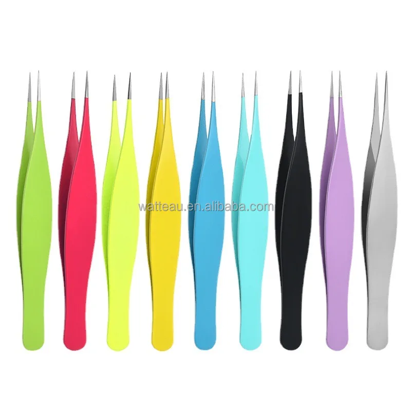 Fine Pointed Tweezer Custom Logo Stainless Steel