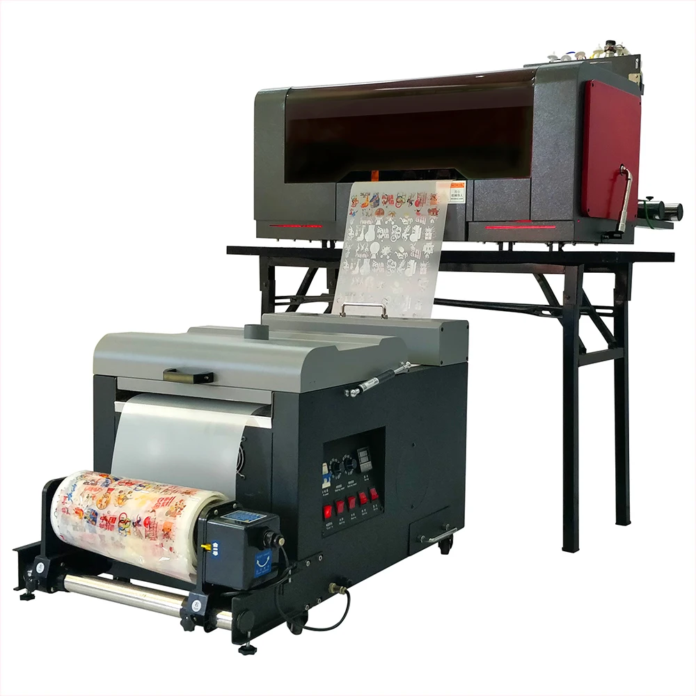 2 xp600 printing heads heat transfer shaker roll to roll feeding 30cm PET films inkjet A3 DTF printer for dark cotton T-shirt