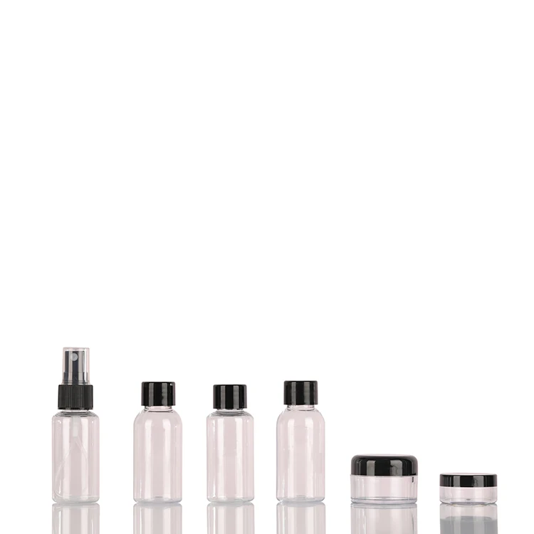 10ml PET bottle 10g jar customized print plastic cosmetic bottle travel set kit