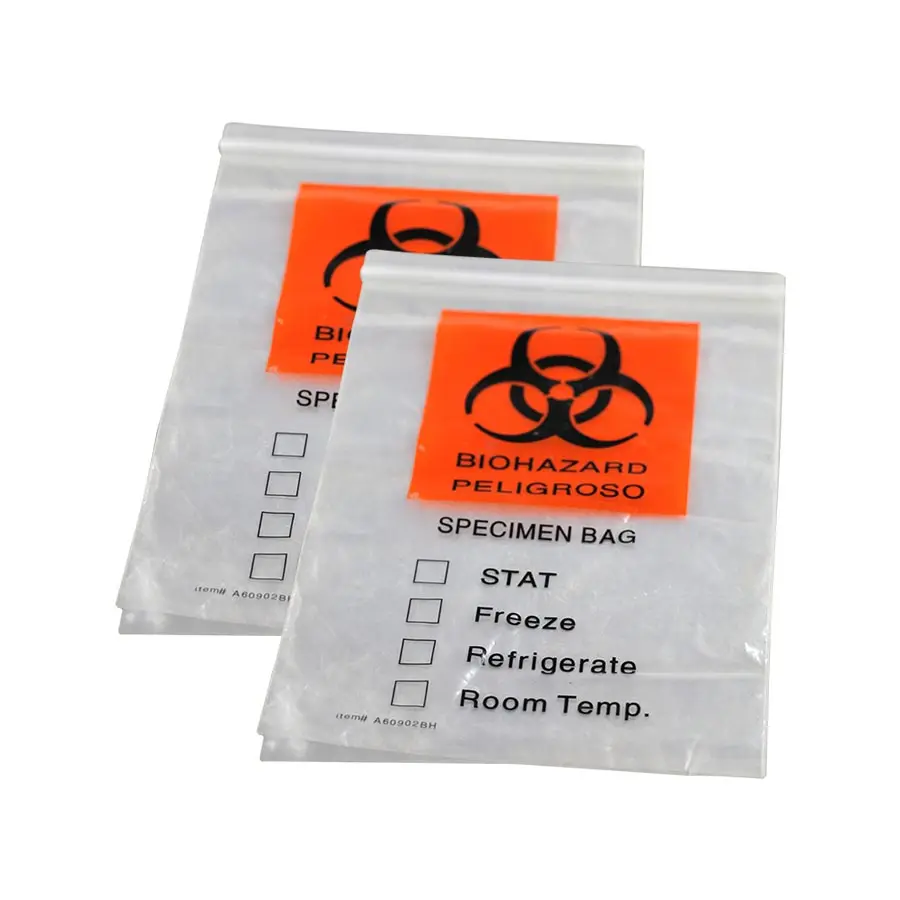 27-150  Micron Yellow Red Black HDPE Plastic Autoclavable Biohazard Collection Bags