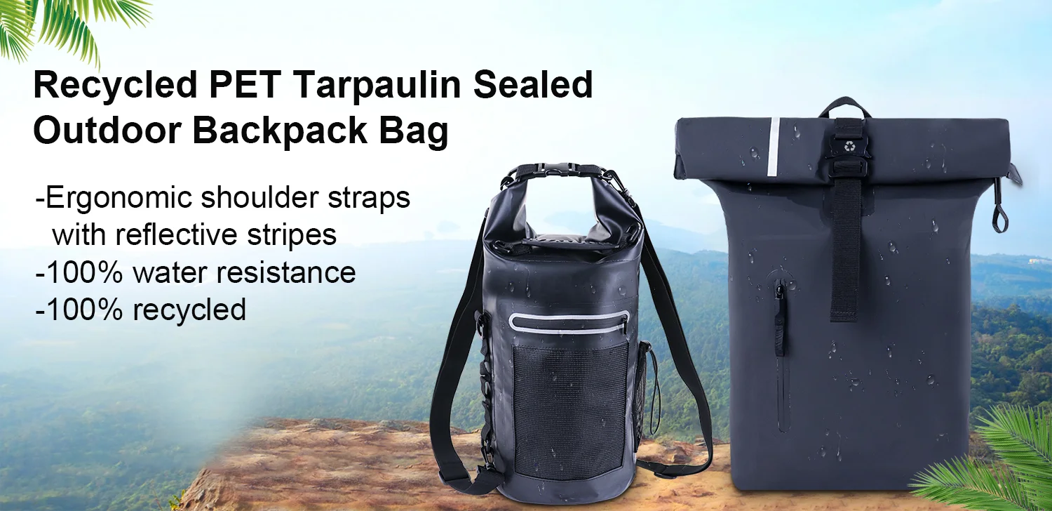 eco friendly recycled large capacity hiking backpack and travel laptop backpack and waterproof backpack women