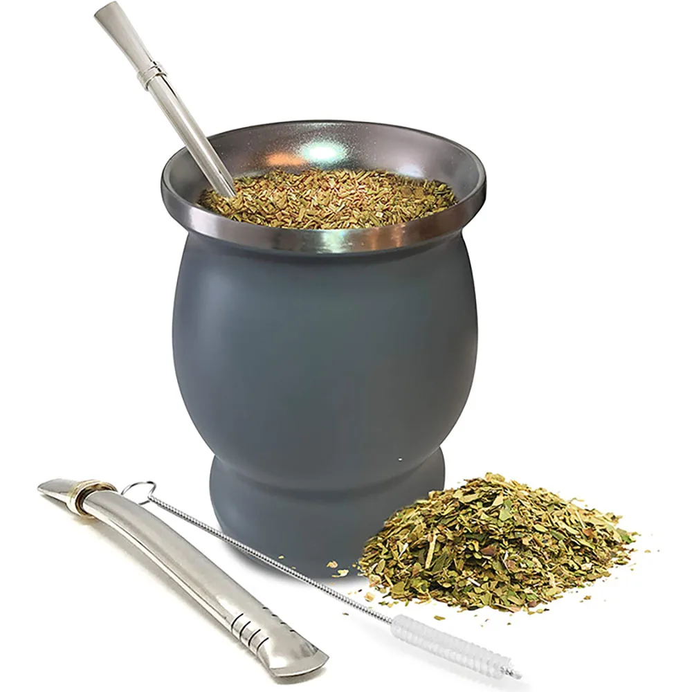 sublimation double wall argentina stainless steel  yerba mate cup with Bombilla Straw