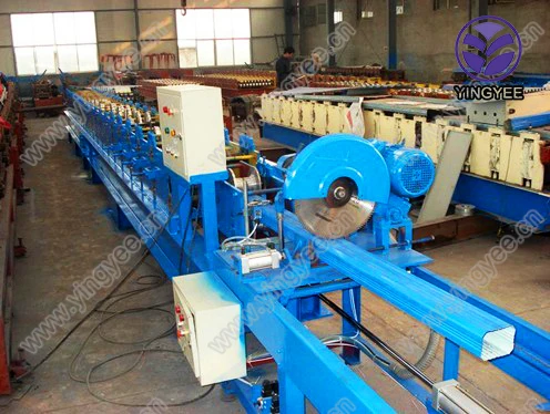 Downpipe downspout  roll forming machine with PPGI, GI lead rain work with  rain gutter  roll forming machine
