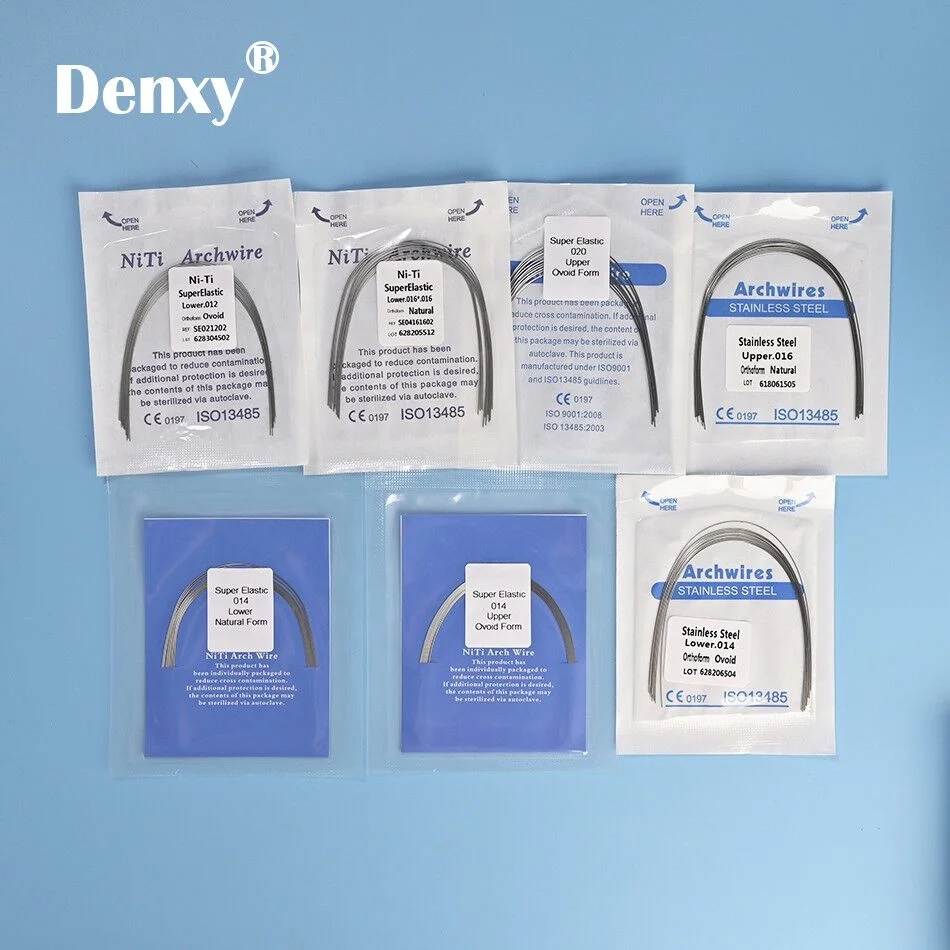 Denxy Dental hot sell Ti-mo Alloy archwire for Orthodontic bracket Super Elastic TMA Archi Wire Super Elastic TMA ArchiWire
