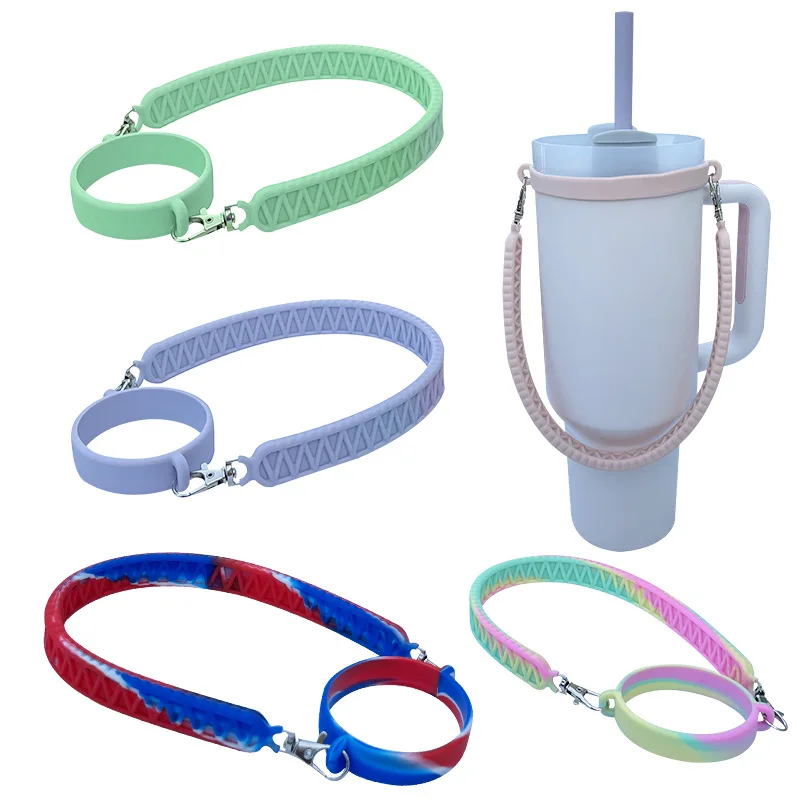 Silicone Water Bottle Holder Durable Cup Carrier Water Bottle Handle Strap Compatible with 40oz Tumbler Cup