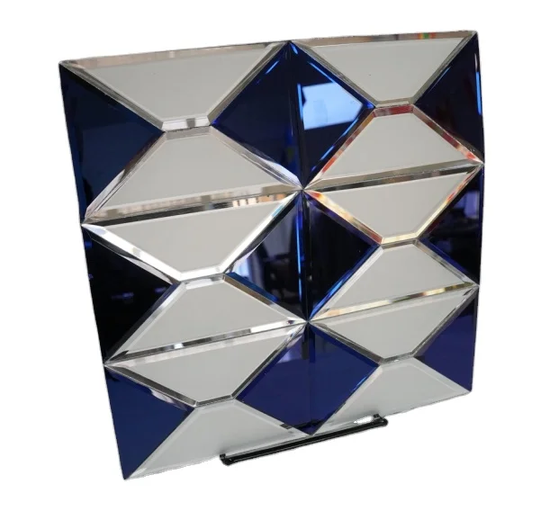 30x30cm Glass Mosaic Mirror Tile Art Deco Style Wall Decor Square Modern Rectangle 4mm Interior Wall Float Foam Carton 30% TT