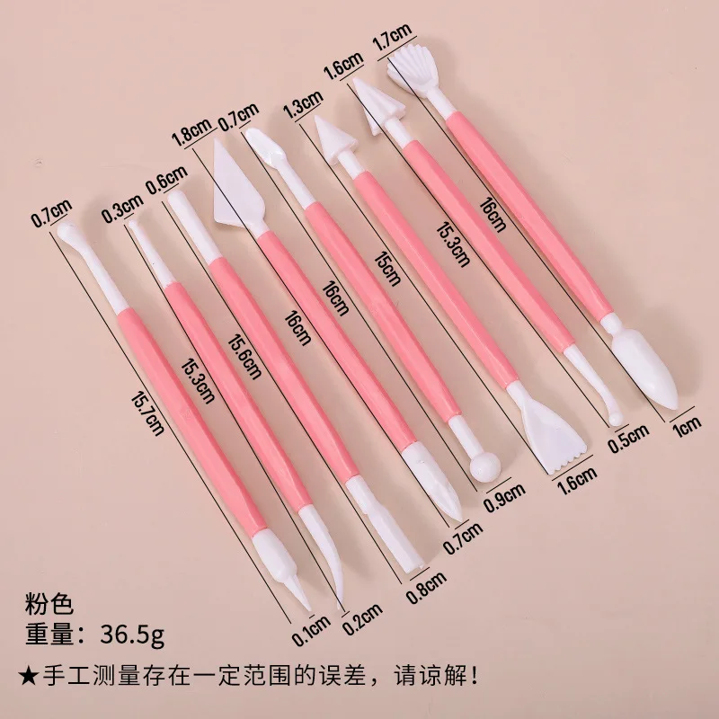 8pcs/set Plastic Clay Sculpting Set Polymer Modeling Clay Tools Poly Form Sculpey Tools Set for Shaping Clay Play Dough Toys