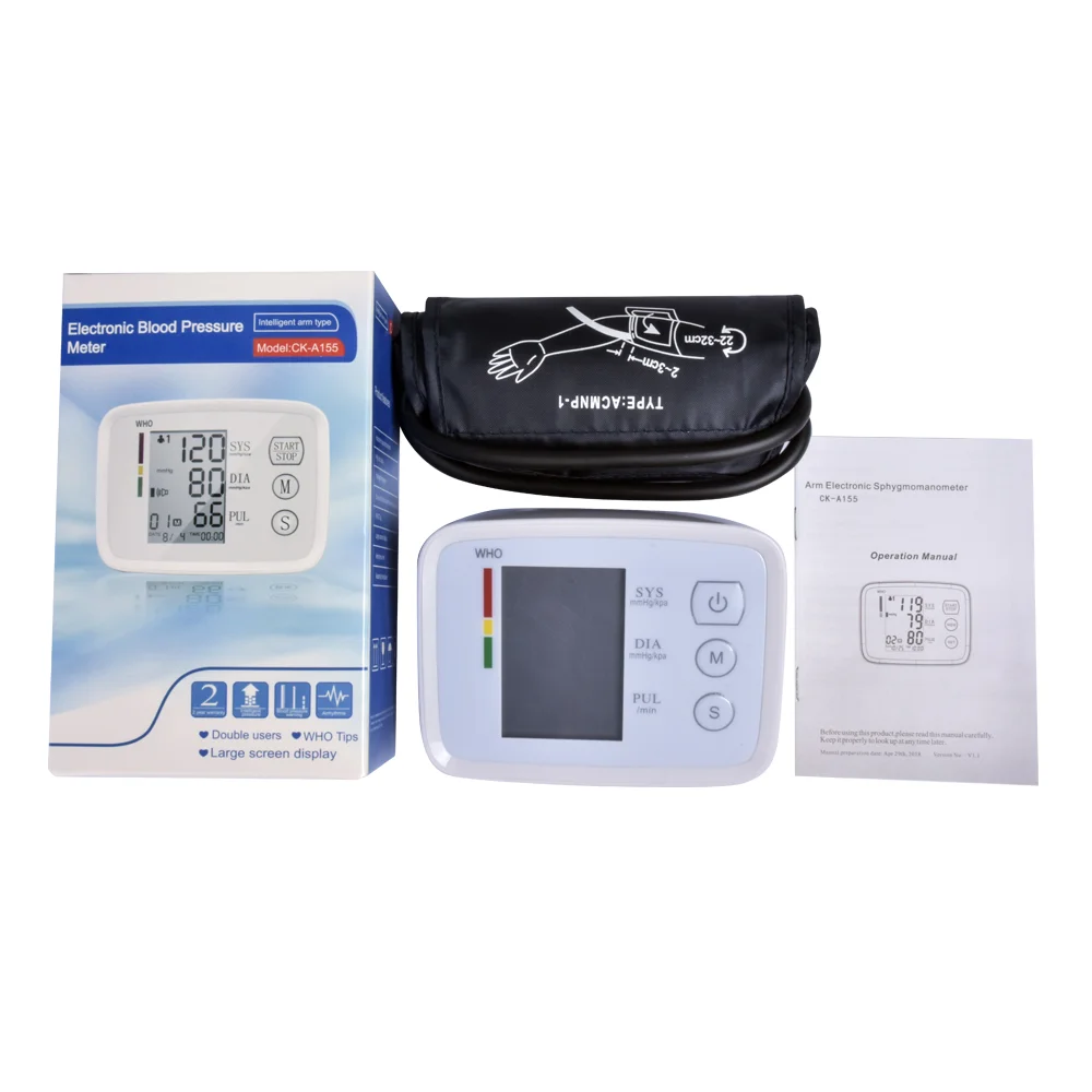 High Quality Digital Machine WHO Indicator BP Monitor Blood Pressure Monitor Tool with Clear LCD Display