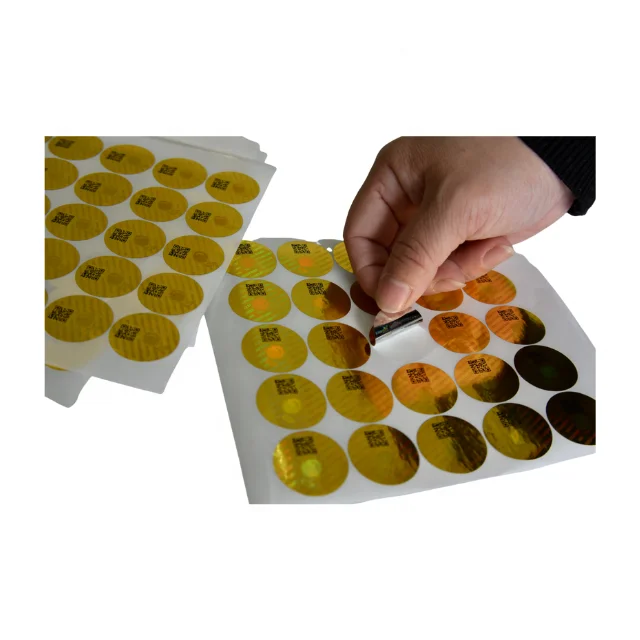 Custom Security QR Code Sticker Holographic Label Micro Text/QR Codes With Serial Number Sticker