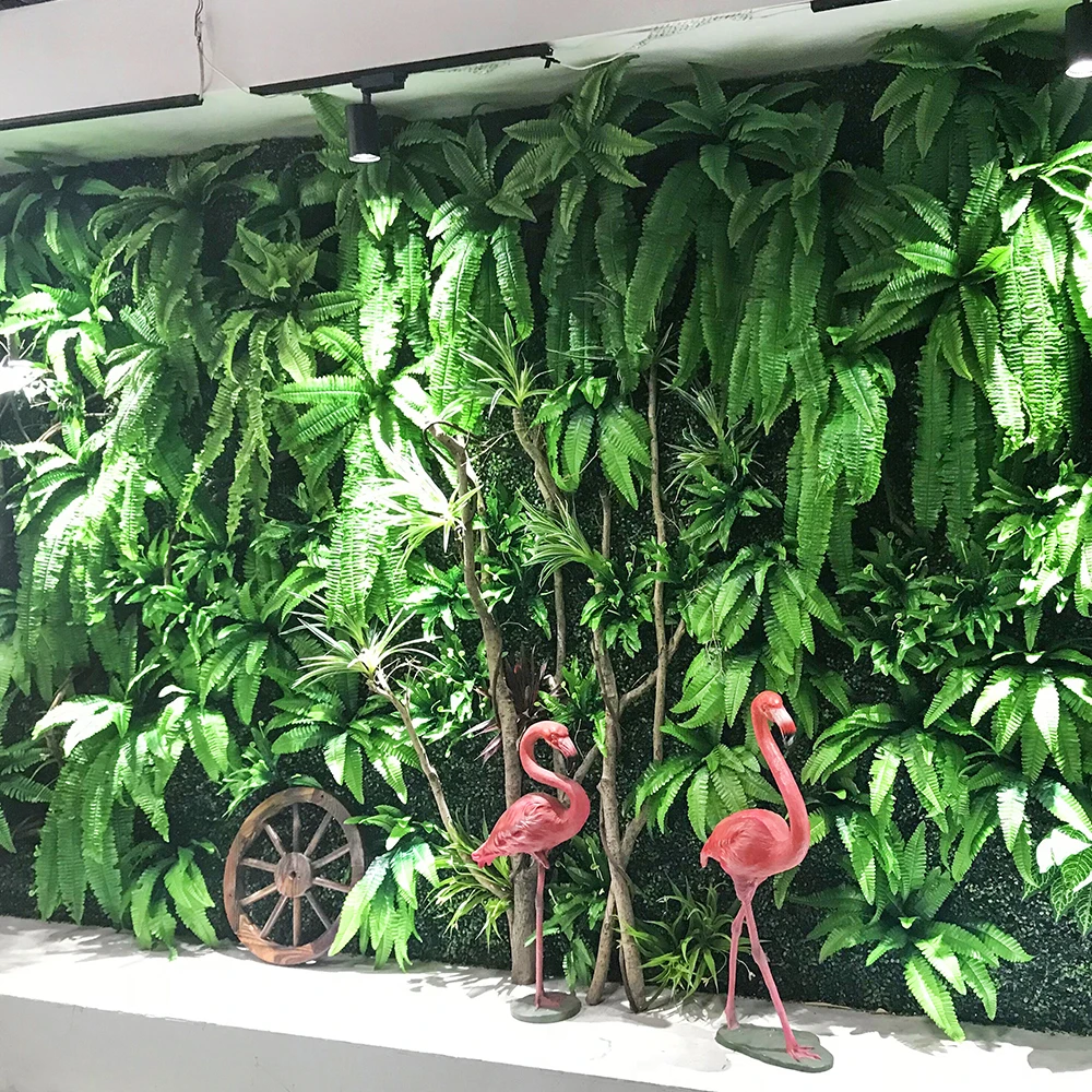 
Customized grass wall backdrop greenery panel wall artificial fence cheap price plastic vertical green wall 
