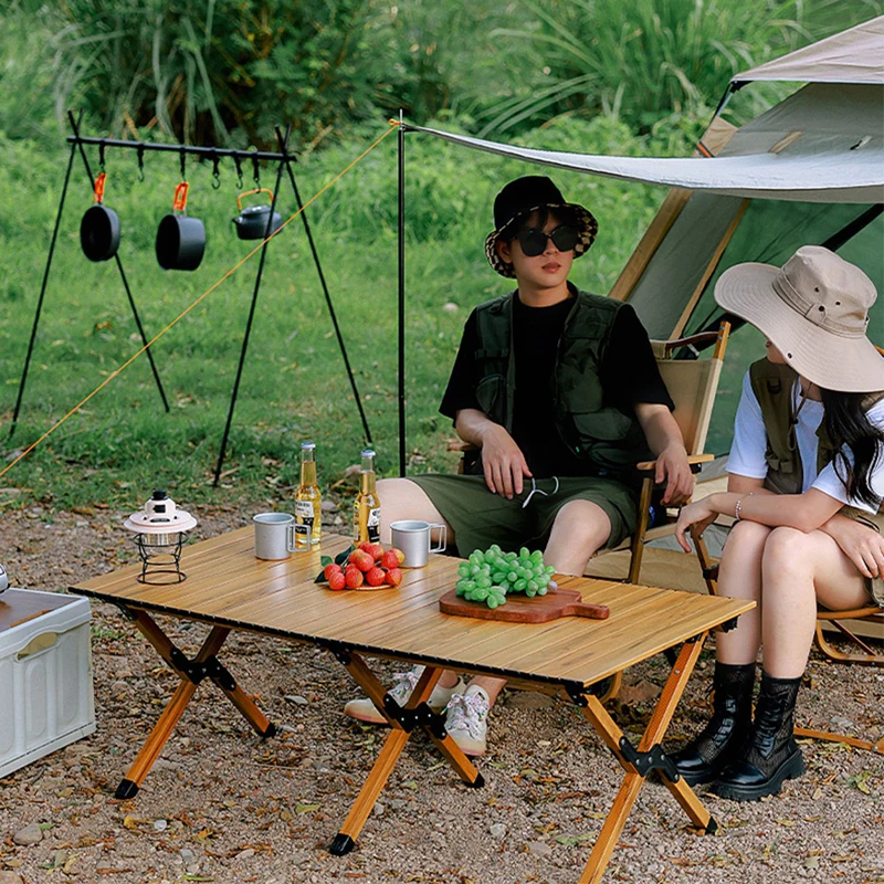 OEM Outdoor Furniture Portable Roll Up Lightweight Picnic Aluminum 120cm Folding Table For Camping Hiking