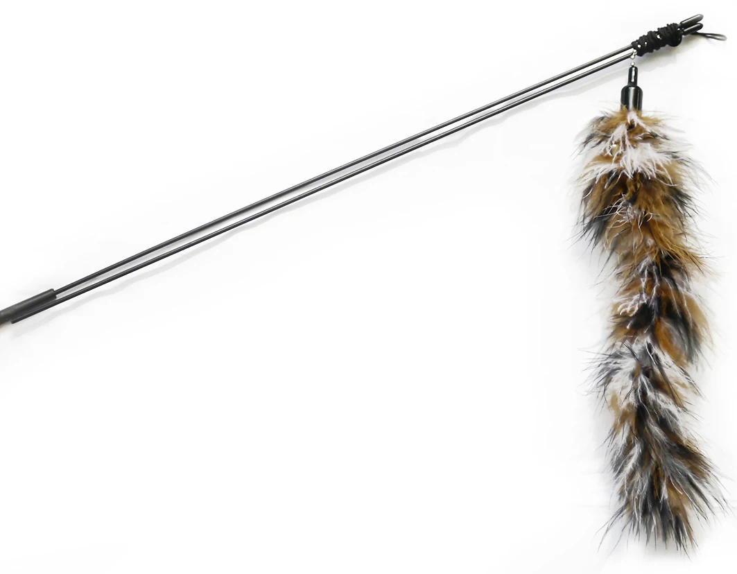 New products online shop china portable long tail feather sticker cat toy  feather cat teaser wand