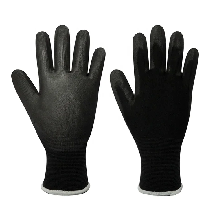 Pu Gloves Manufacturer PU13G White Polyester PU Glove Top Anti-static Working Gloves
