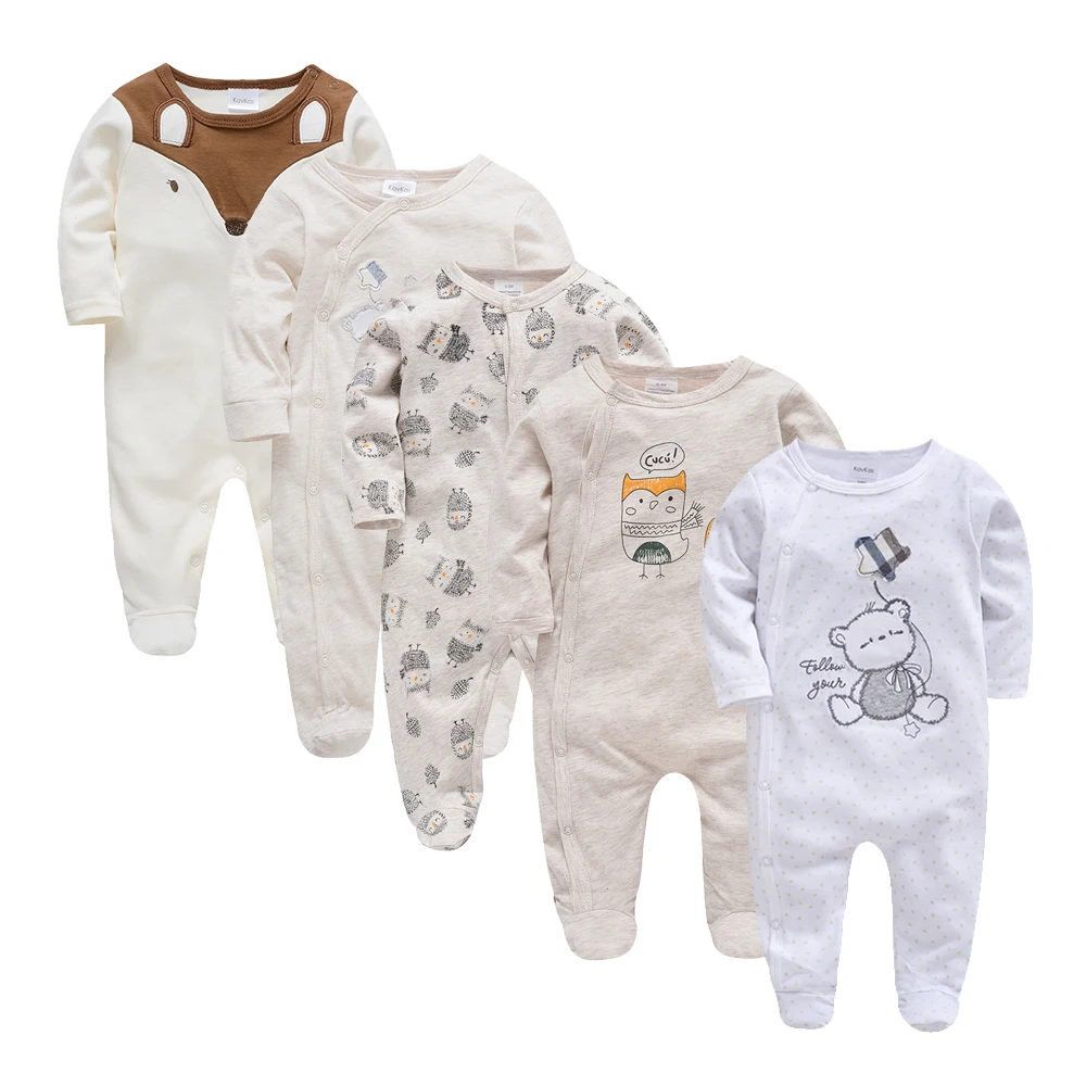 Online Custom Printing Winter Pajamas Baby Girl Rompers Dress