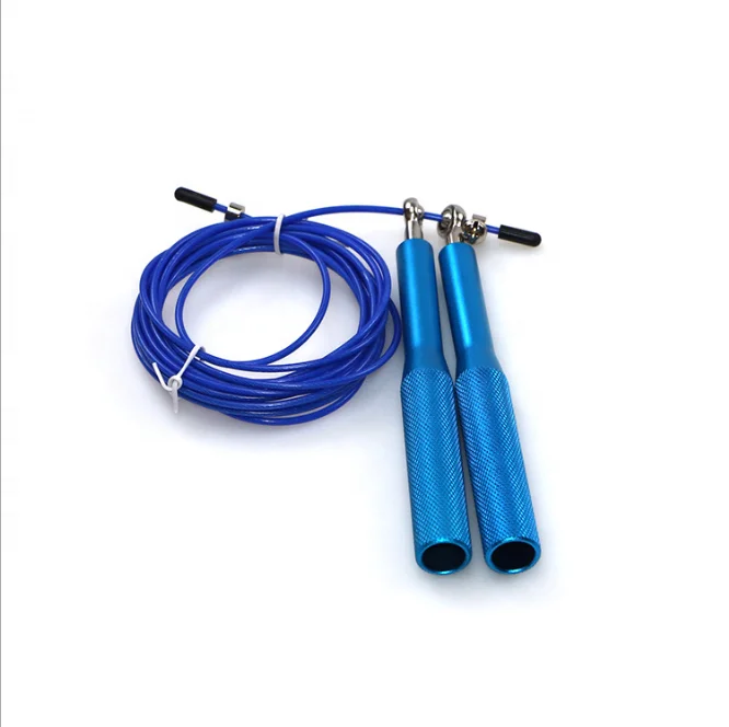Alloy Aluminum Handle PVC Coated Adjustable Skip Jump Rope With Ball Bearing