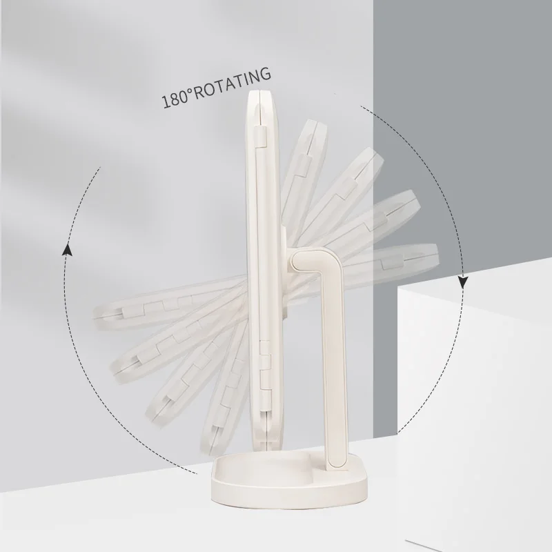 Square Skin Texture Luxury Dry Battery Travel Portable Luxury Custom LED smart makeup mirror