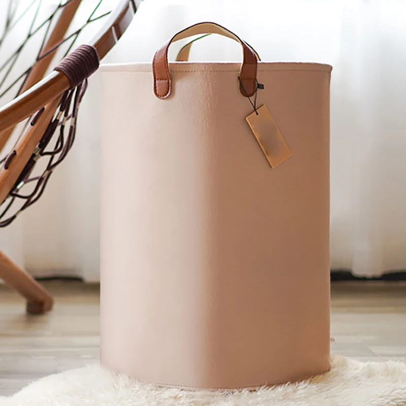 Foldable 100% felt Laundry Basket Hamper /Baby Felt Laundry Storage Basket