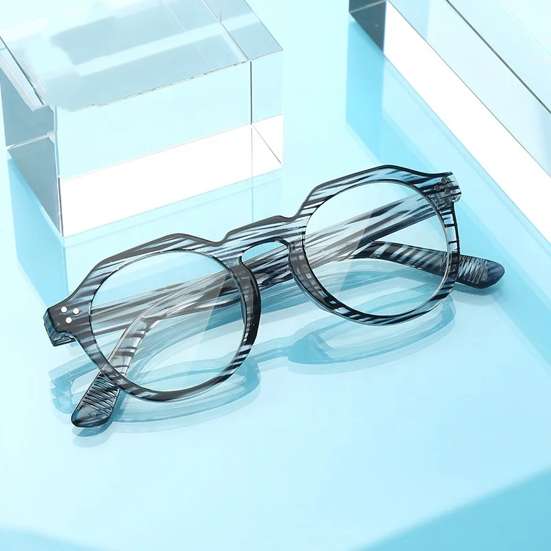 Hot sale trendy vintage unisex round eyeglasses personality durable optical frame glasses Anti Blue Light  glasses