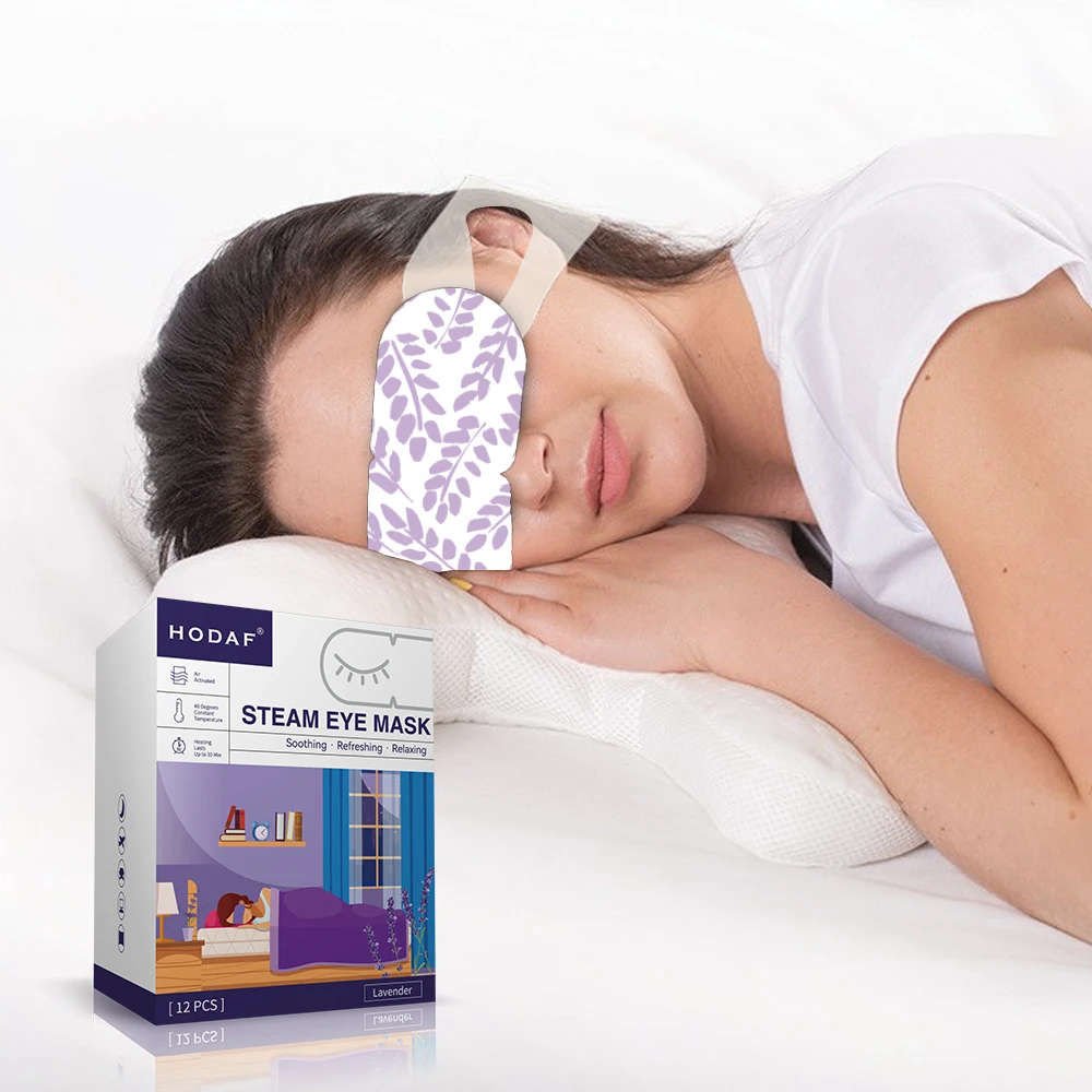 best CE MSDS OEM Heated Disposable Eye Mask Heat Steam Self Heating Sleep Hot Commpress Eye Patch Warming Eyemask Customized