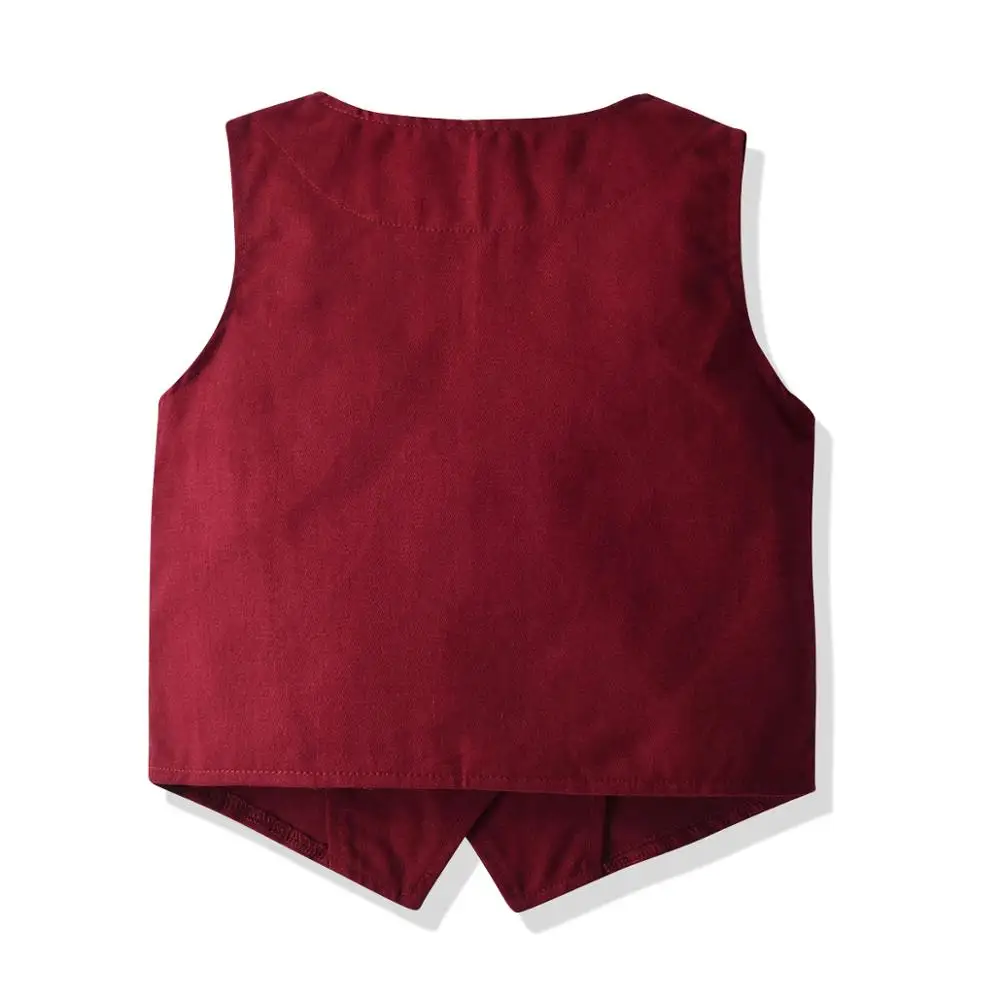 
Wholesale kids boys cool autumn gentleman vest with tie four-piece boys suits 