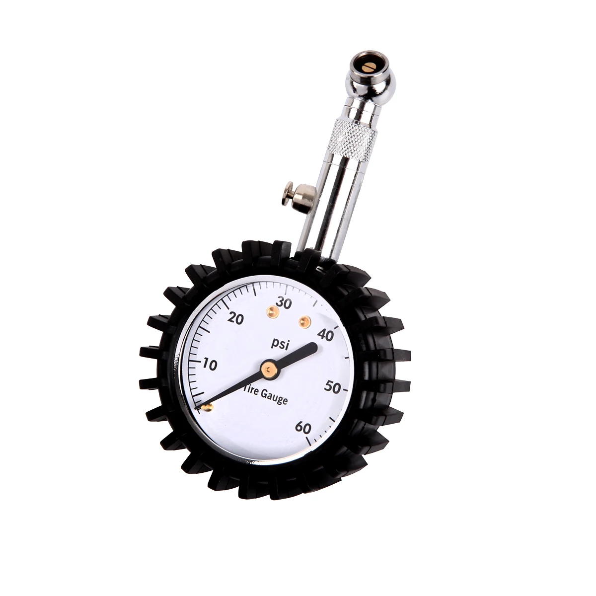 Heavy Duty Analog Tire Pressure Check Gauge with 360 Degree Swivel Air Chuck