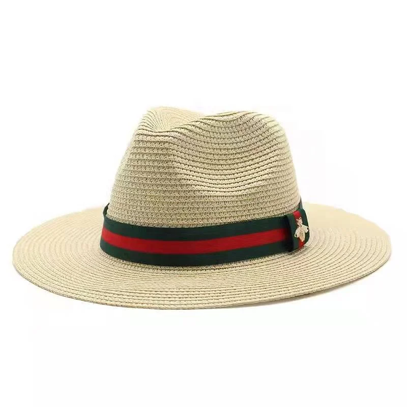 Wholesale Summer Fedora Straw Hat Wide Brim Roll up Beach Paper Panama Hat