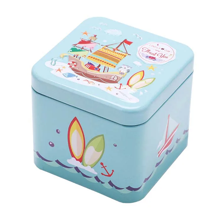Lovely Cute square tin boxes for cookies and candy