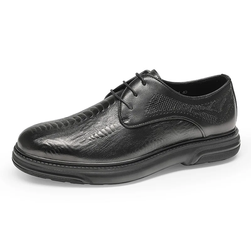 Men Fashion Casual Genuine Leather British Style Black Formal Driving Dressing Business Shoes Wedding Party Flats Shoe