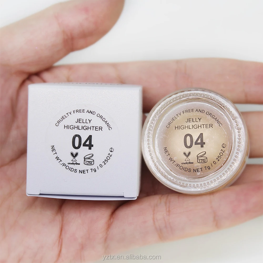 Customizable Gold Liquid Jelly Makeup for Kids Private Label Bronzer and Highlighter in Cream Powder Form for Face Use