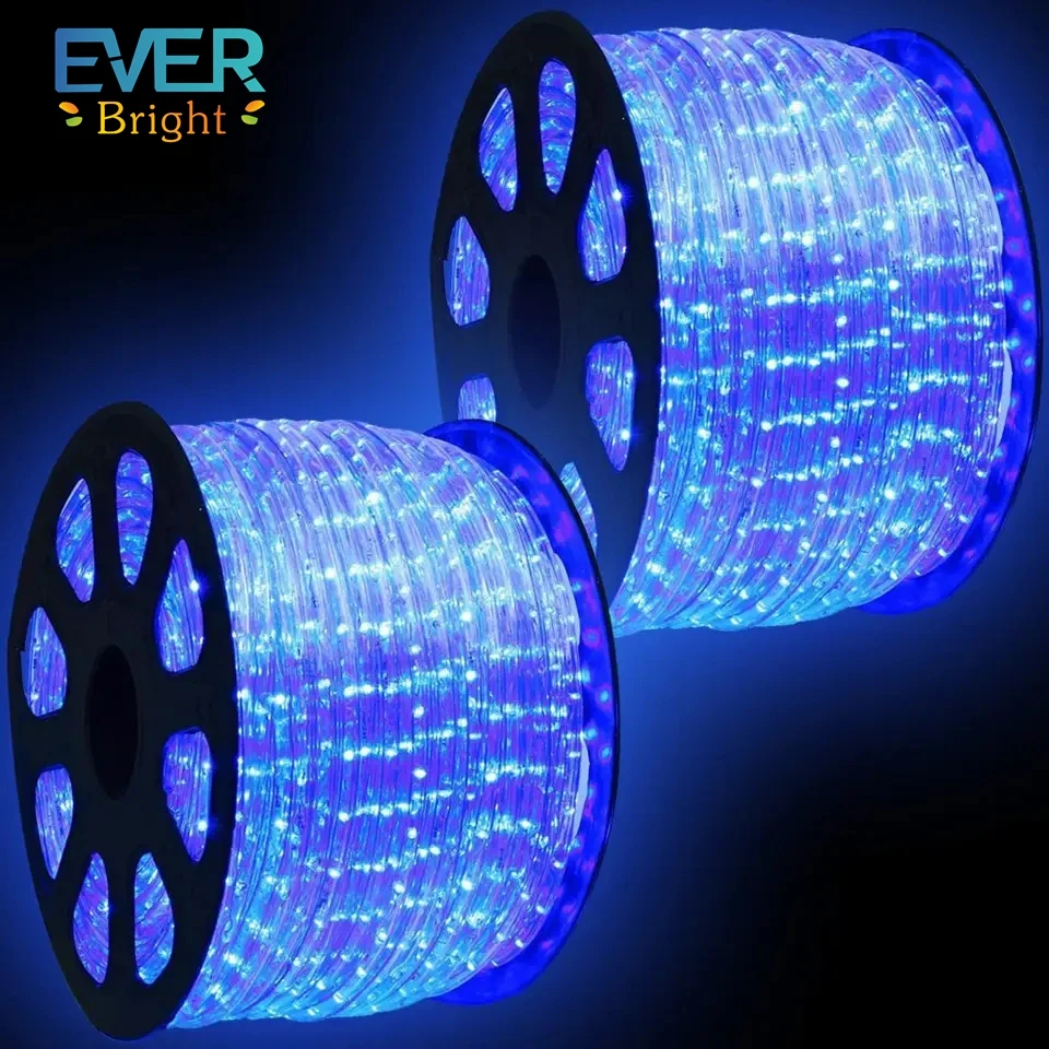 RTS Wholesale 100 Meter 110v 220v Outdoor Round Hose Decorative Neon Flex RGB IP67 Waterproof Led Rope Lights