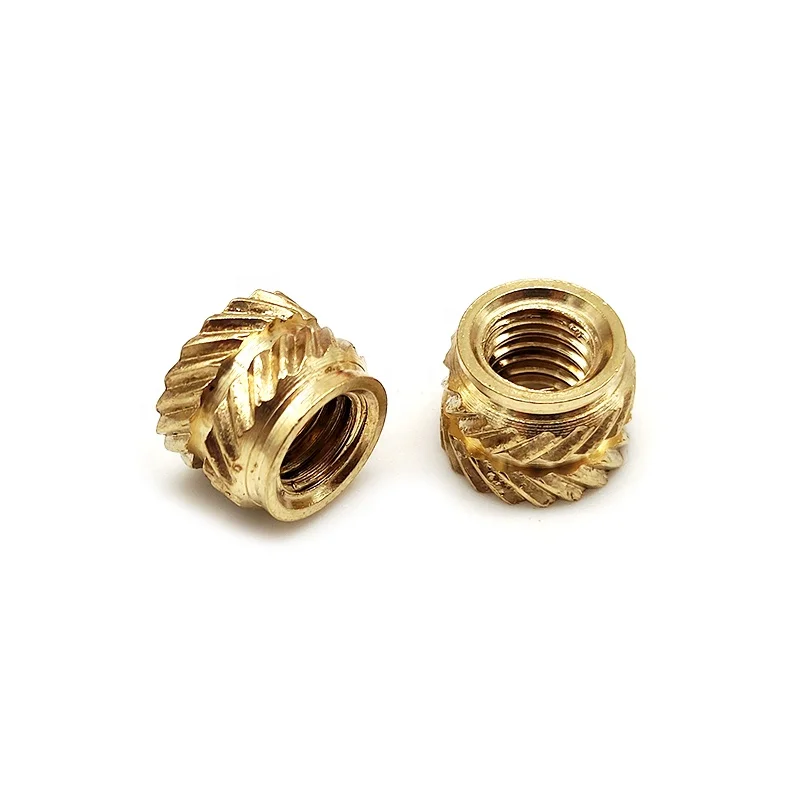 M2 M3 M4 M5 M6 M8 Brass C3604 Knurled Female Nut Threaded Heat Set Insert for Plastic