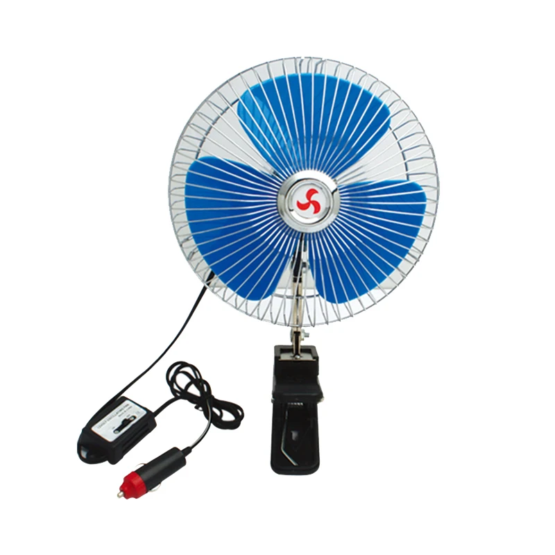 Direct factory 8inch Ventilador Air Cooler 12v 24V Head Power Design Vehicle Weight Blade Regulator Car Fans