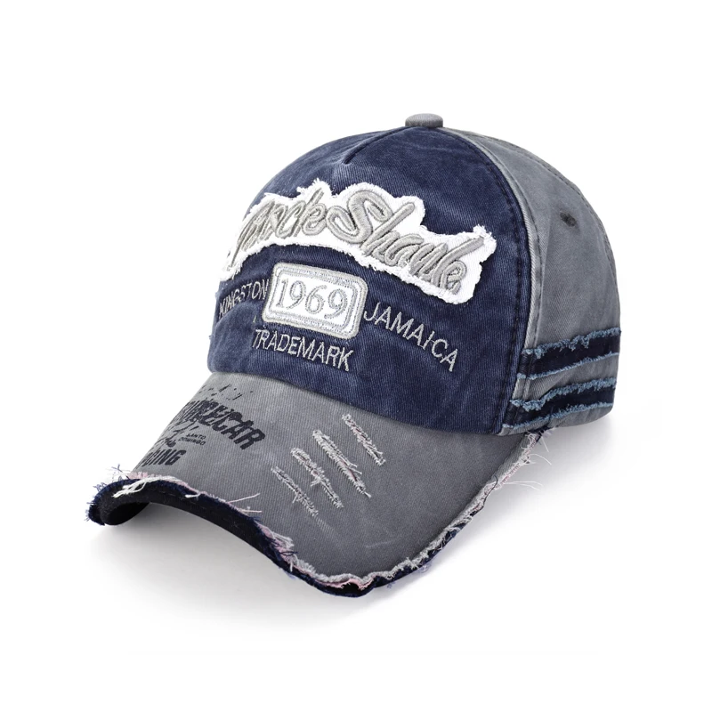 Casual Embroidered Logo Kingston Jamaica 1969 Distressed Baseball Cap