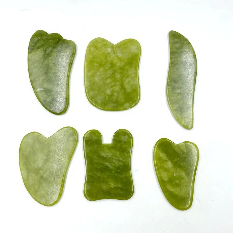 Green Jade Stone Gua Sha Stone Set Facial Lifting Tool Body Massager Guasha Board For Relaxation