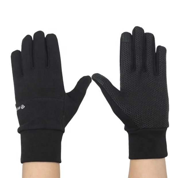 Customized Touchscreen Silicon Hiking Running Sports Glove with Light-weight Germany self -heated Imitation cashmere fabric