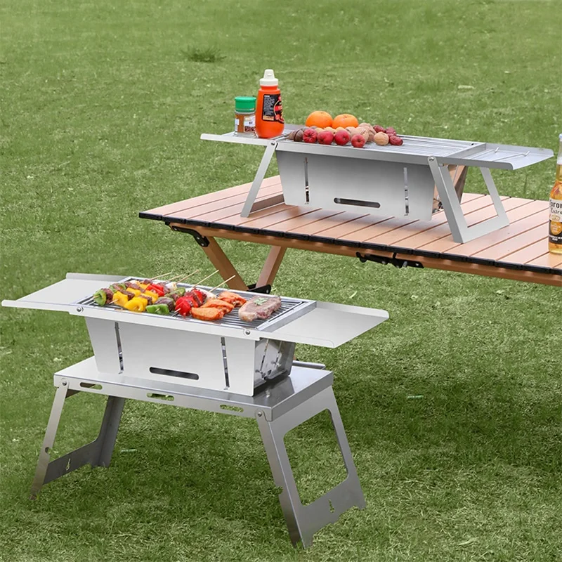Wholesale stainless steel foldable outdoor camping portable grill