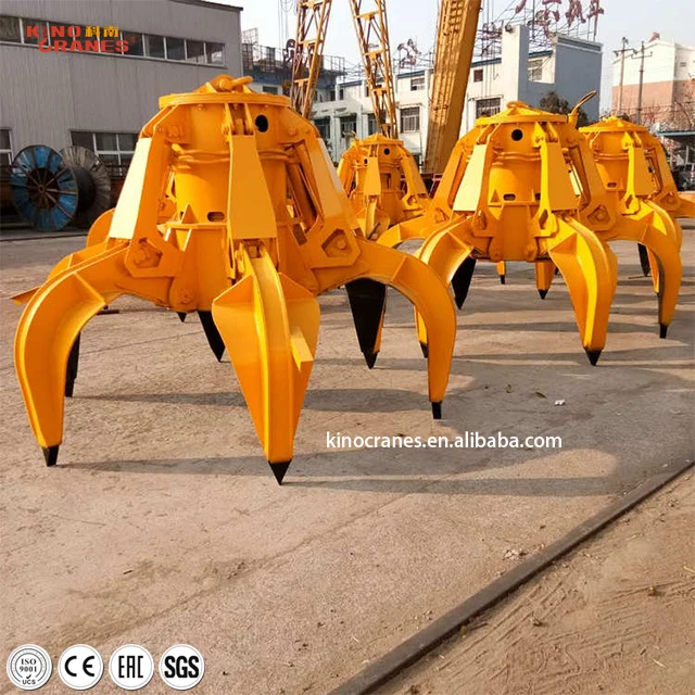 Steel Scrap Handling 10Ton Bridge Crane Using Hydraulic Type Orange Peel Grab