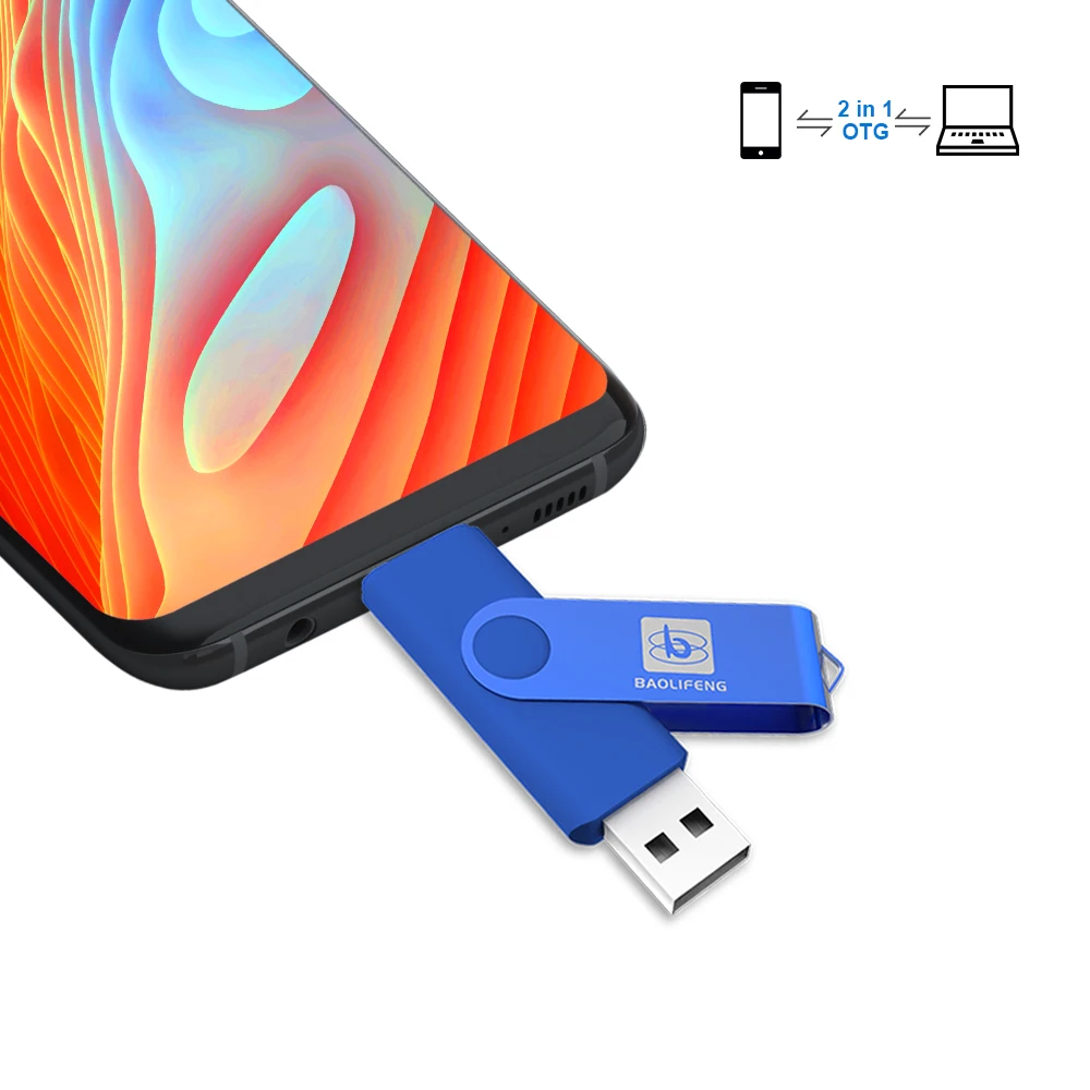  Wholesale 2in1 OTG USB 2.0/3.0 pen drive 4GB 8GB 16GB 32GB 64GB 128GB otg usb flash swivel memorias stick