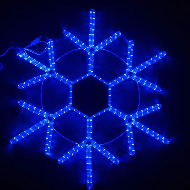 2022 Outdoor Crystal Snowflake Decorative Shape Solar Waterproof Led Motif Light