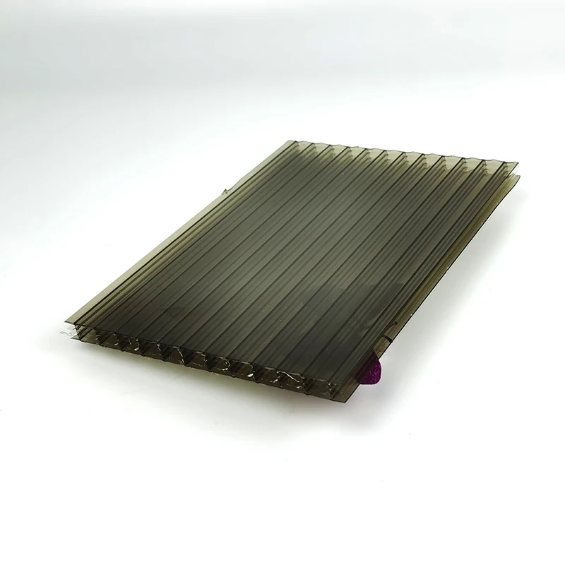 8mm Durable Plastic Material  Polycarbonate Roofing PC Hollow Sheet With UV Coated