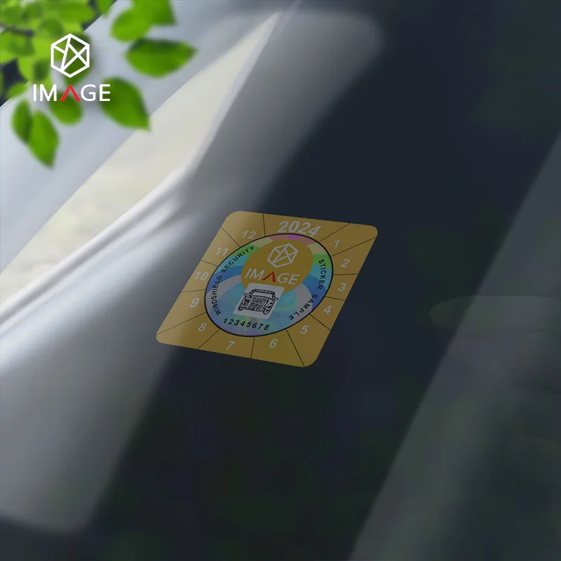 Holographic Vehicle Technical Inspection Label for a Car Plate Application