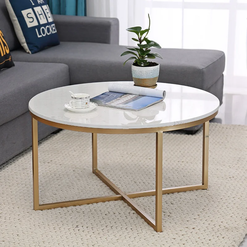 
Northern Europe tea table simple modern living room round tea table iron art 