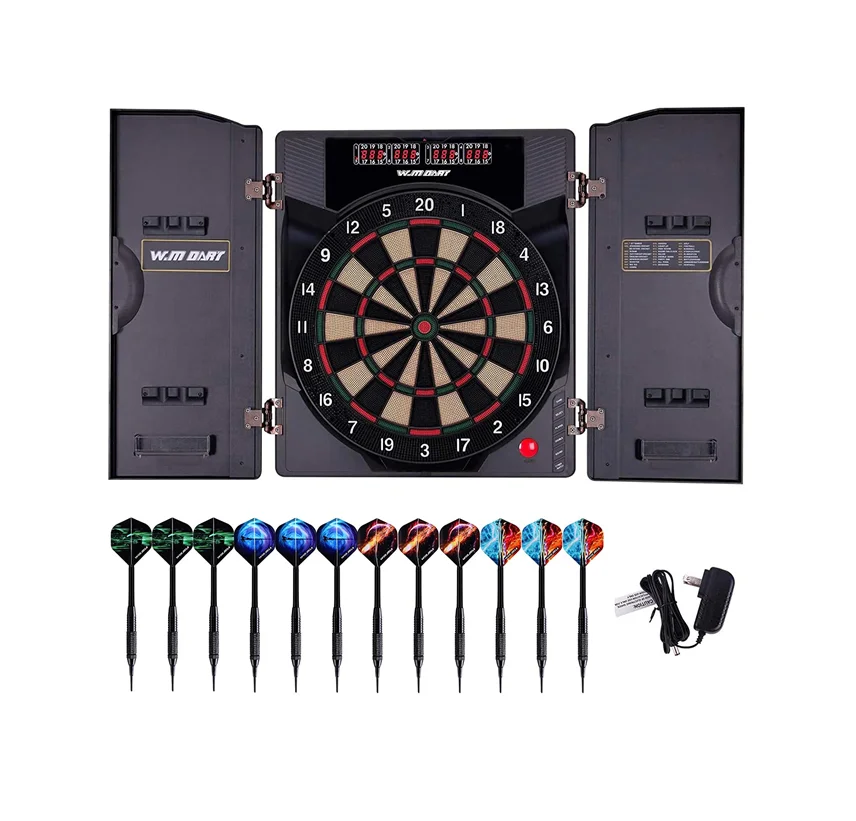 Win.max 2023 NEW Customized 4 LED Display 27 games 1-8 Players Electronic Dart Machine Electronic Dart Board with Cabinet