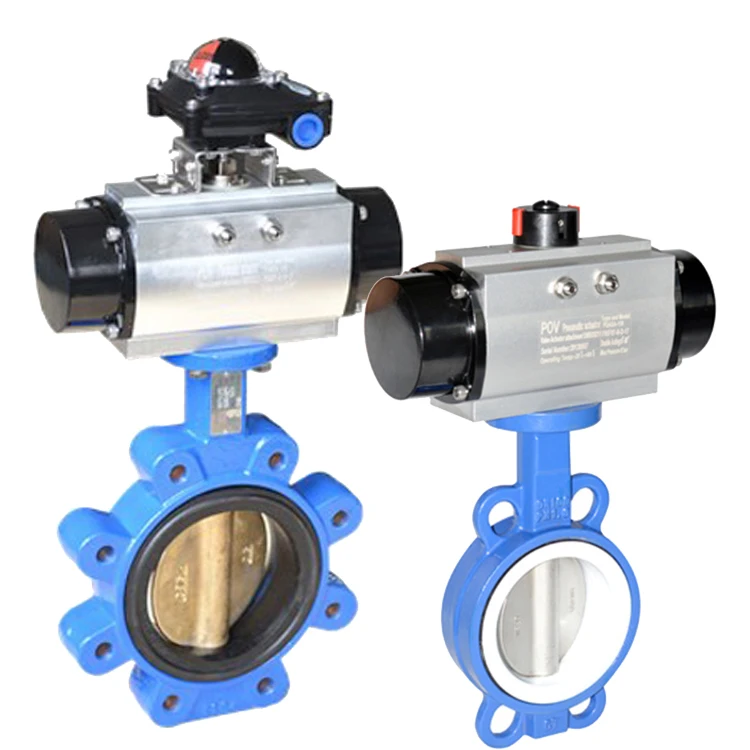 Automatic Air Actuator Wafer Type Pvc Pneumatic Butterfly Valve With Limit Switch